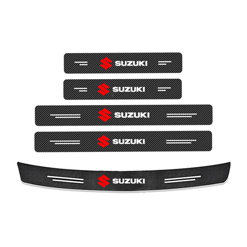 Car Anti-skid and Anti-scratch of Carbon Fiber Threshold Strip for Suzuki Swift Jimny Grand Vitara SX4 Samurai Spacia Liana Car