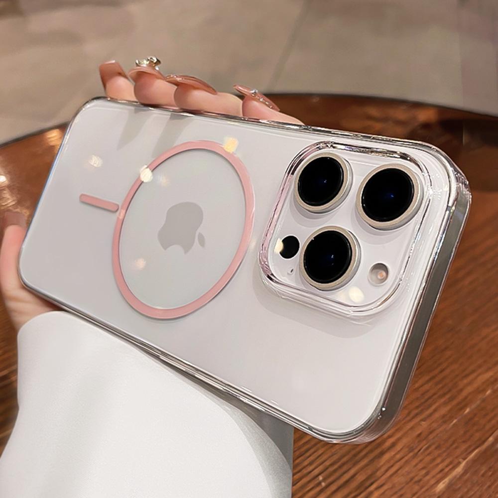 

Luxury For Magsafe Transparent Case For iPhone 17 16 15 14 13 12 11 Pro Max Plus Magnetic Wireless Charge Back Cover Clear Cases iPhone 11 Pro Max