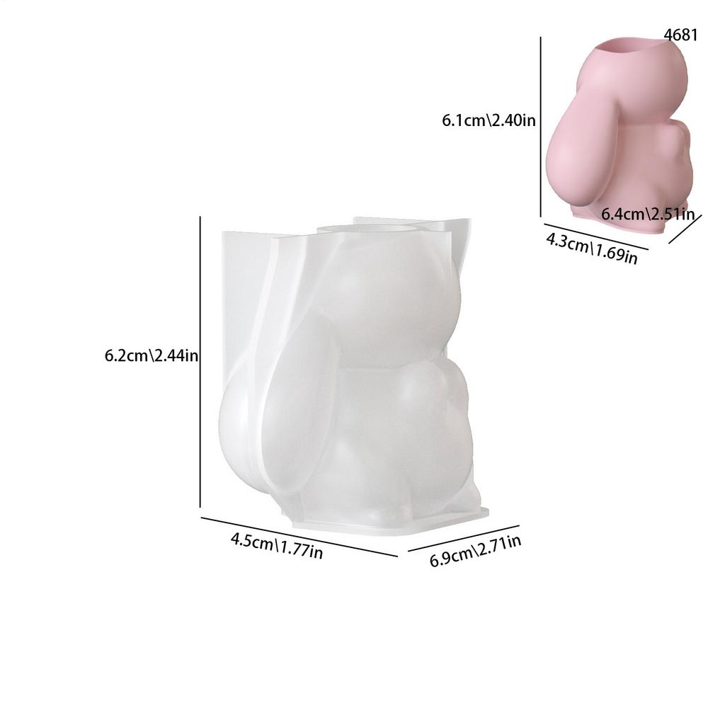 Easter Bunny Mold Cute Easy Release Craft Supplies Easter Bunny Candlestick Silicone Molds For Wax Plaster Resin Epoxy Home белый