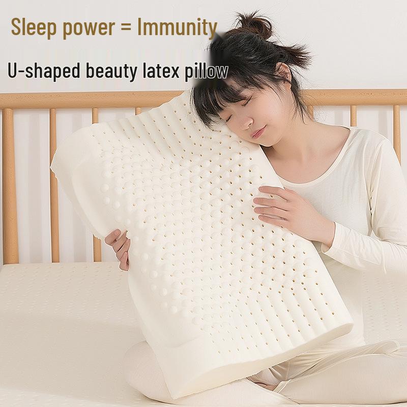 Thai Natural Latex Neck Support Pillow for Home & Student Use