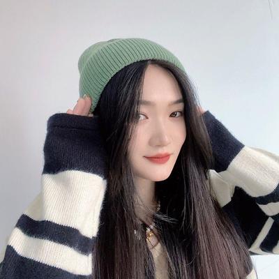Women's Winter Daily Gelly Knit Green Fashion Beanie Hat