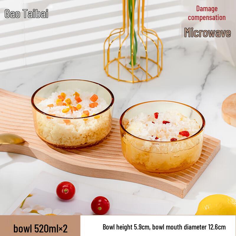 Shanzhongshan 5-inch Snowflake Heat-Resistant Glass Bowl Set (2-Pack)