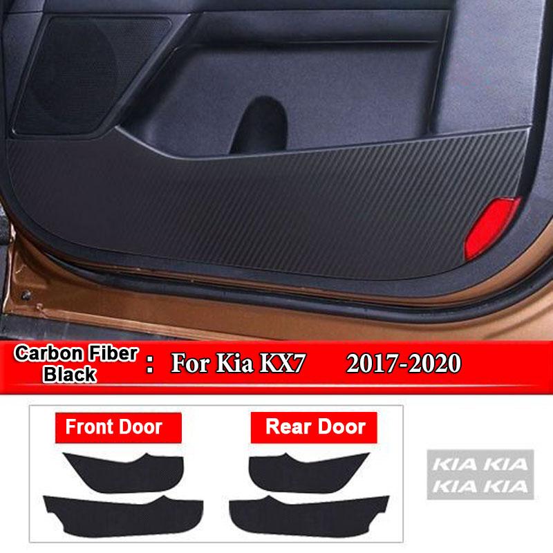 For Kia Sportage K2 K3 K4 KX3 K5 KX5 KX7 Car Inner Door Anti Kick Pad Carbon Fiber Patterned Pad Stickers Protective Accessories