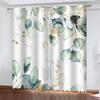 2 Stück Vorhänge mit Grünblättermuster, geeignet für Schlafzimmer-, Wohnzimmer-, Küchendekoration, Heimdekoration, Fensterdekoration