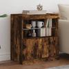 Sideboard with LED Lights Smoked Oak 60 x 37 x 67 cm