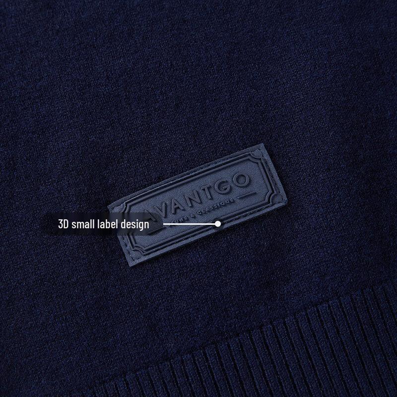 HLA Men's Pure Wool Round Neck Business Casual Sweater