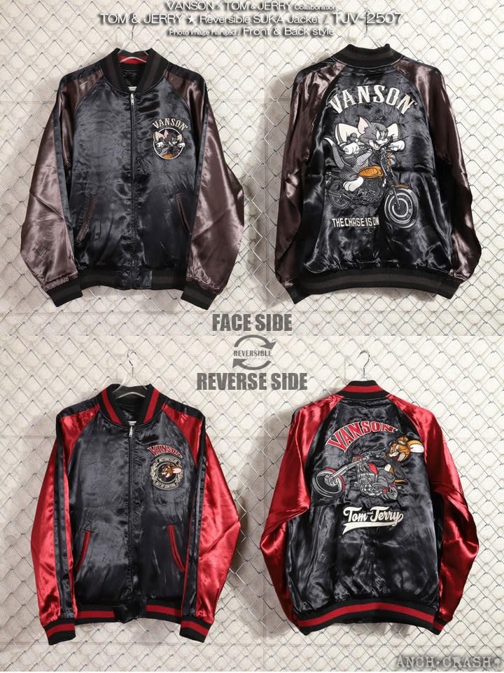 Tom and Jerry Collaboration Embroidery Reversible Sukajan XXL [Banson] TJV-2507