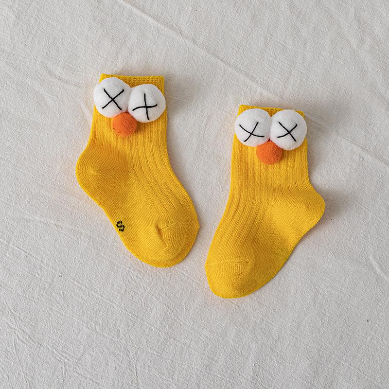 

Осінні дитячі бавовняні шкарпетки з мультяшними ляльками для хлопчиків і дівчаток, 0-3 роки, середньої довжини, вільного крою S 0-1 years, foot length 9-11CM