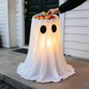 Ghost Halloween Decorations Outdoor 8 Modes LED Lights Standing Candy Bowl Standing Ghosts Halloween Candy Holder For Outdoor