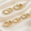 Golden Tungsten Electroplated Circular Exaggerated Plain Hoop Earrings Beach Vacation Women Lightweight Luxury Niche High-End