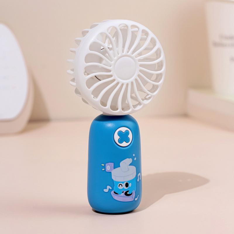 

USB Rechargeable Cartoon Mini Fan for Kids and Students 60x40x128mm синій