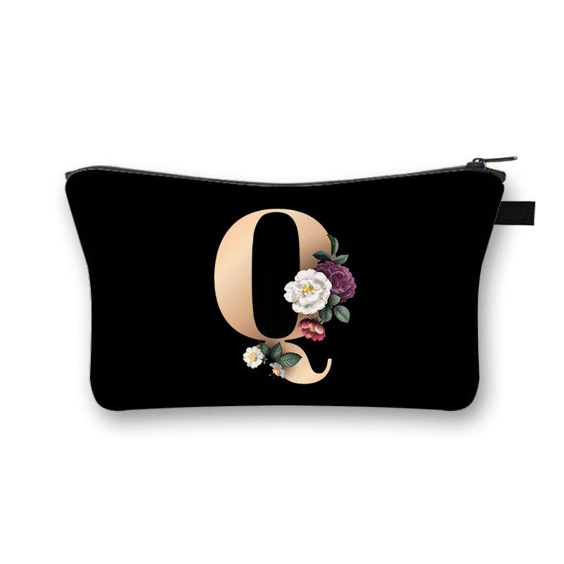 Alphabet Printed Change Bag Multifunctional Travel Storage Bag Elementary School Polyester Stationery Zipper Pencil Bag