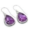Natural Brazilian Amethyst Gemstone 925 Solid Sterling Silver Earring 1.50" k9Y83