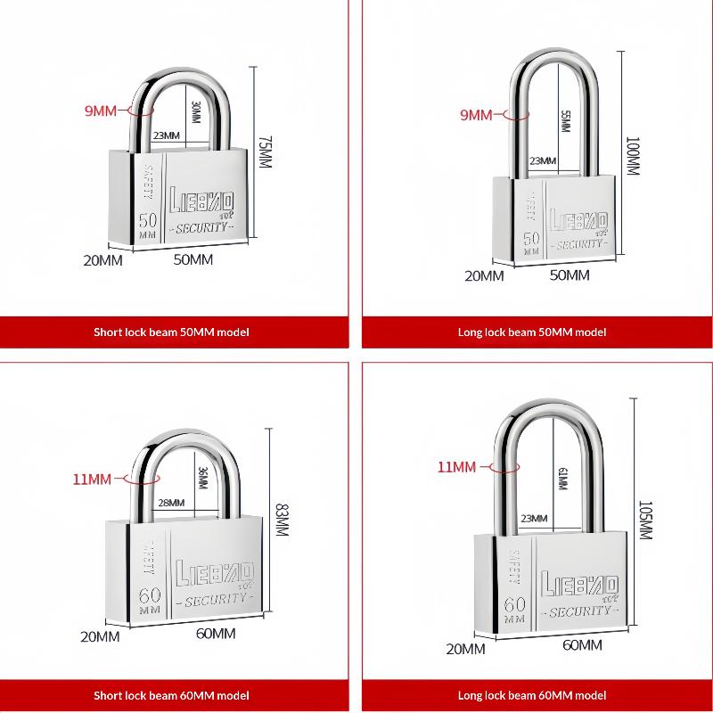 1 Pcs High Security Stainless Steel Keyed Alike Padlocks Cut Resistant Shackle For Gates Lockers Warehouse
