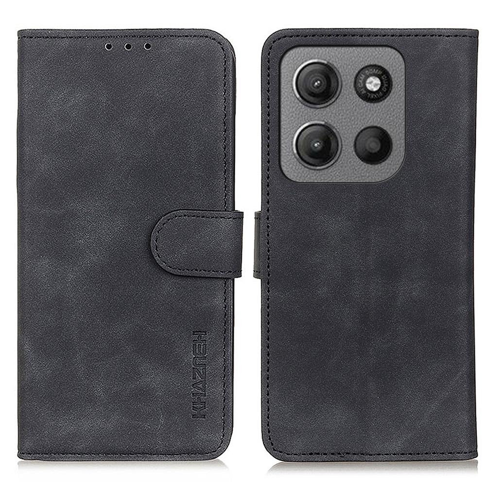 

KHAZNEH For Motorola Moto G15 4G/G05 4G Case PU Leather Retro Texture Phone Cover A