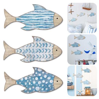 3Pcs Tropical Fish Wooden Wall Decorations Smooth Edge Burr Free Realistic Looking