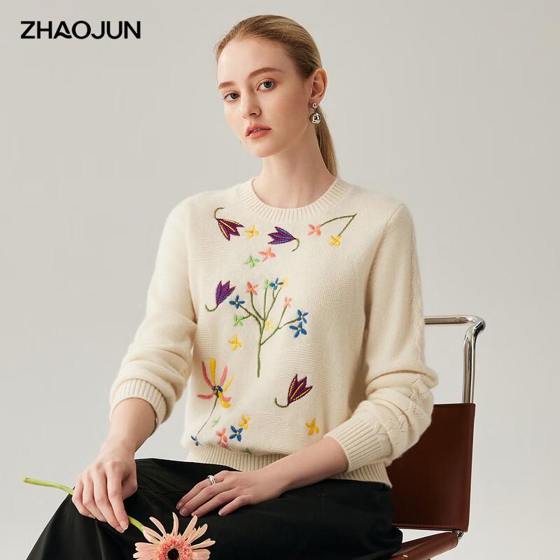 

Женский свитер Zhaojun Осень/Зима 2025 100% кашемир, круглый вырез L