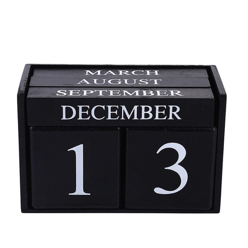 Calendario decorativo nordico bianco nero in legno semplice fai-da-te blocchi di legno decorazione per la casa