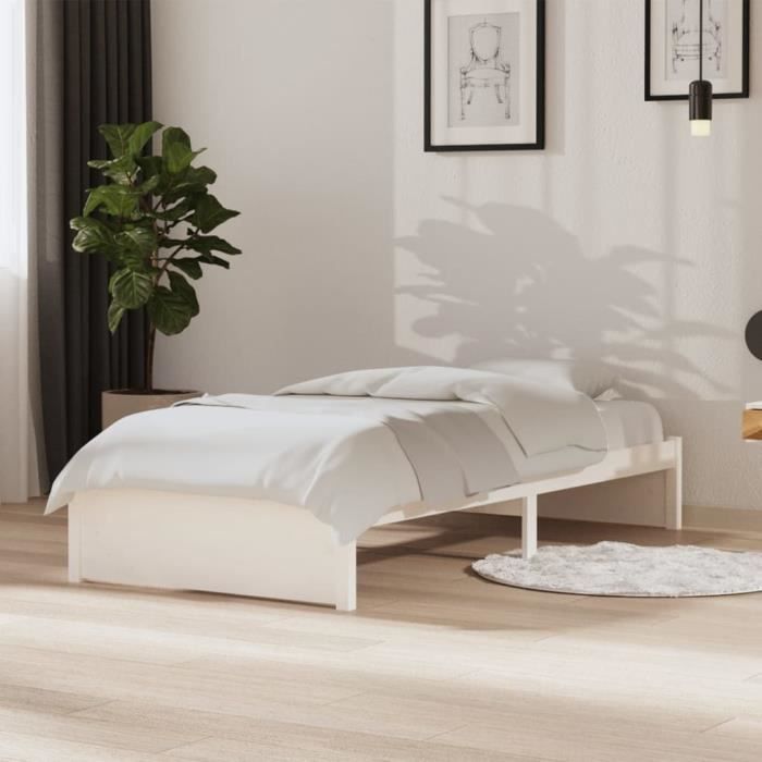 VidaXL Bed Frames White Solid Wood 90x190 Cm Single 814915