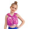 Sparkling Sequins Hip-Hop Jazz Top: Sleeveless Backless Hooded Crop Top with Front Zipper for Stage Dance Costume