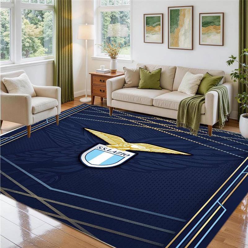 Lazio FC Design Crystal Velvet Rug Soft Decorative Mat for Bedroom Entrance