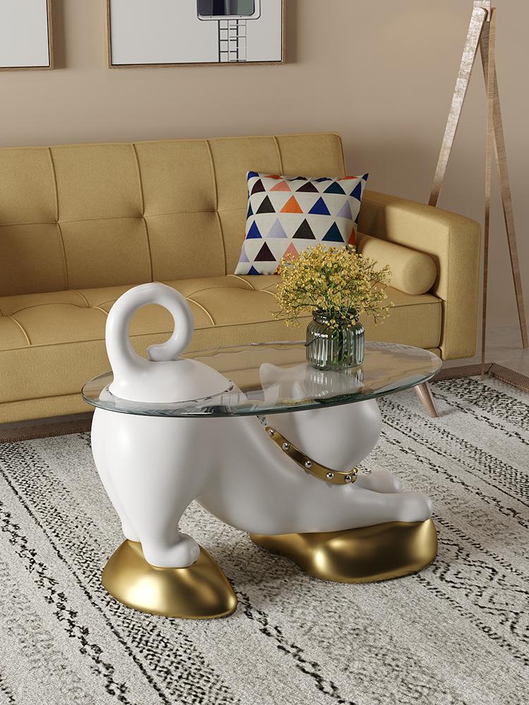 Designer Lazy Cat Coffee Table Sofa Side Table Creative Living Room Furniture Large Size Home Decoration