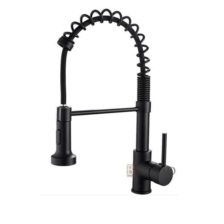 Spring Sink Kitchen Faucet Brass Pull Down Spray Faucet Gold Water Taps