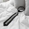 Locomotive Style Crystal Long Necktie Choker Pre-tied Tie Rhinestone Tie  JK Uniform Decoration