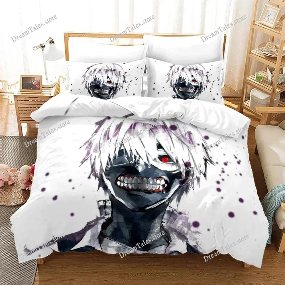 Tokyo Ghoul Kaneki Ken Bedding Set Cartoon Anime Set Adult Kid Bedroom Duvet Cover Sets 3D Print Anime Home Textileextile741