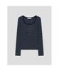 8SECONDS St Rib Square Neck Pullover Navy