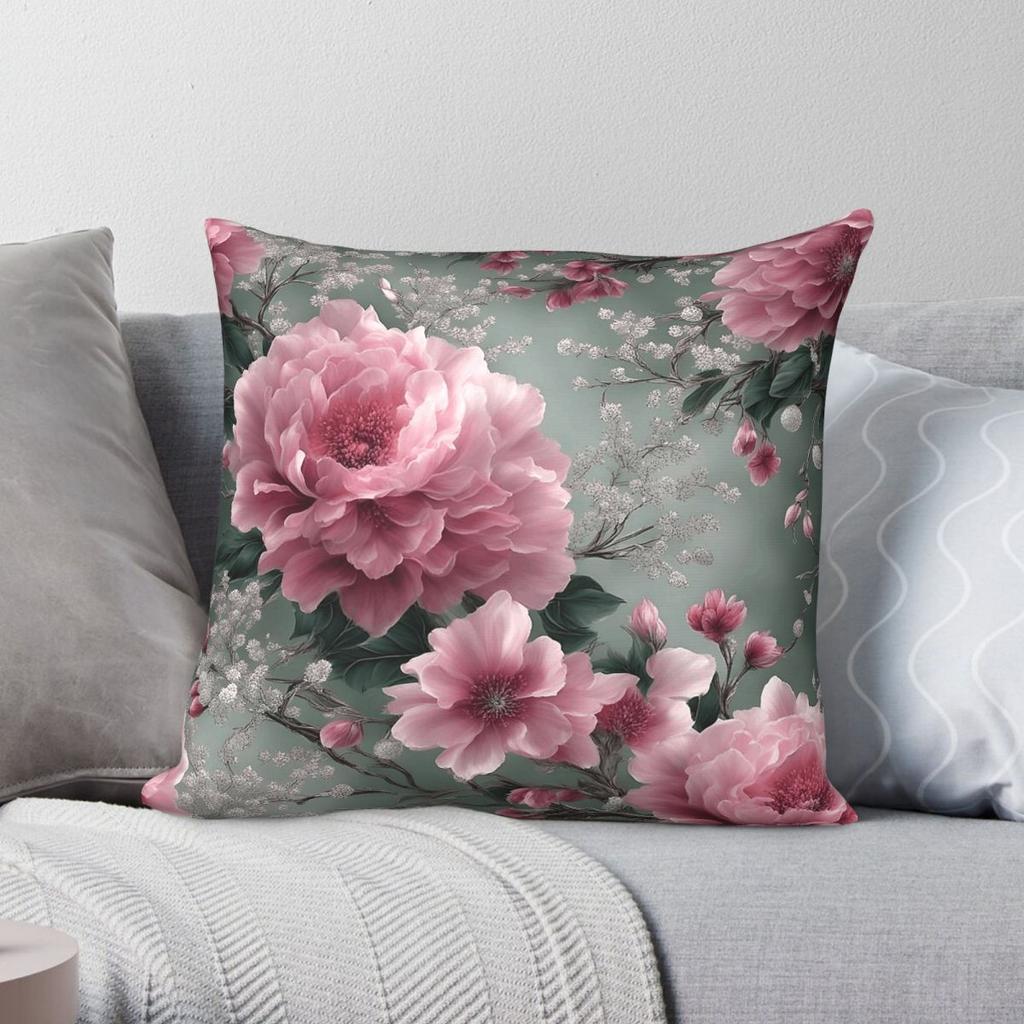 Camilla Bloemen Kussensloop Polyester Linnen Fluweel Bedrukt Rits Decoratief Bank Zitkussenhoes x