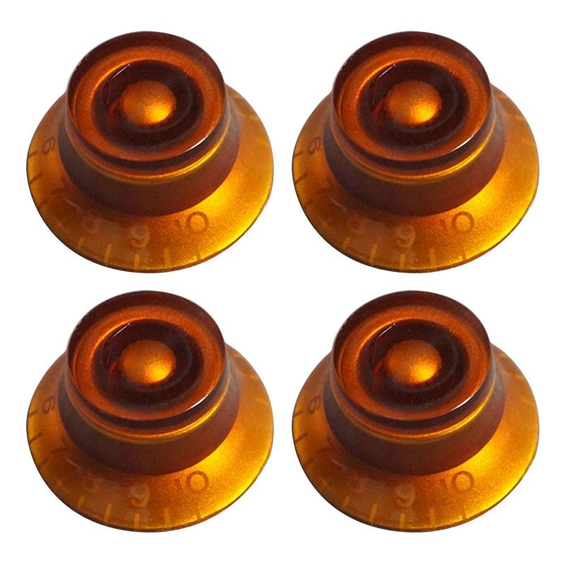 4Pcs Top Hat Knobs Electric Guitar Bass Speed Volume Tone Control Knobs Fits 6mm/0.24in Rotary Shaft Musical Instruments