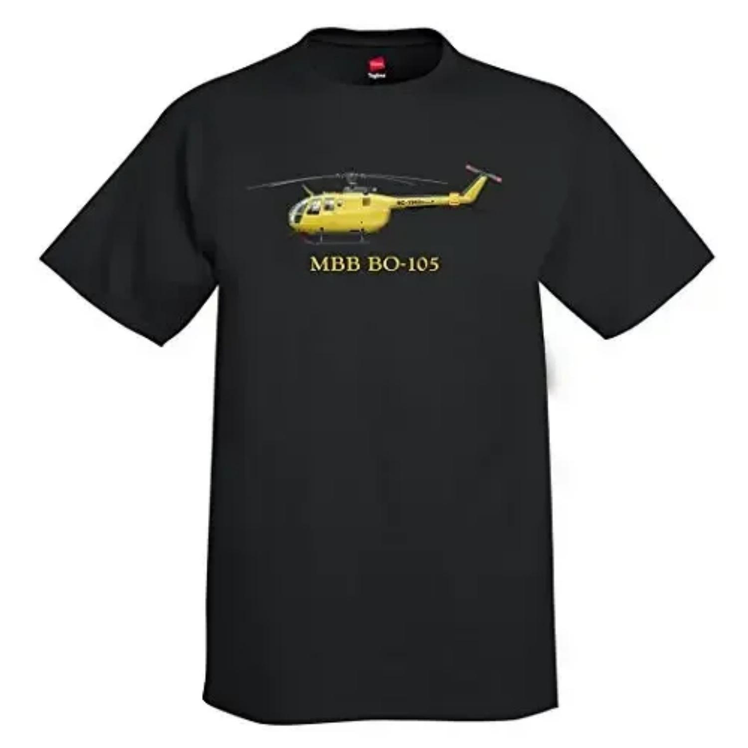 

Футболка с изображением вертолета Bo 105 Западной Германии - Новая, 100% хлопок, с коротким рукавом, с круглым вырезом, повседневная мужская футболка S чёрный