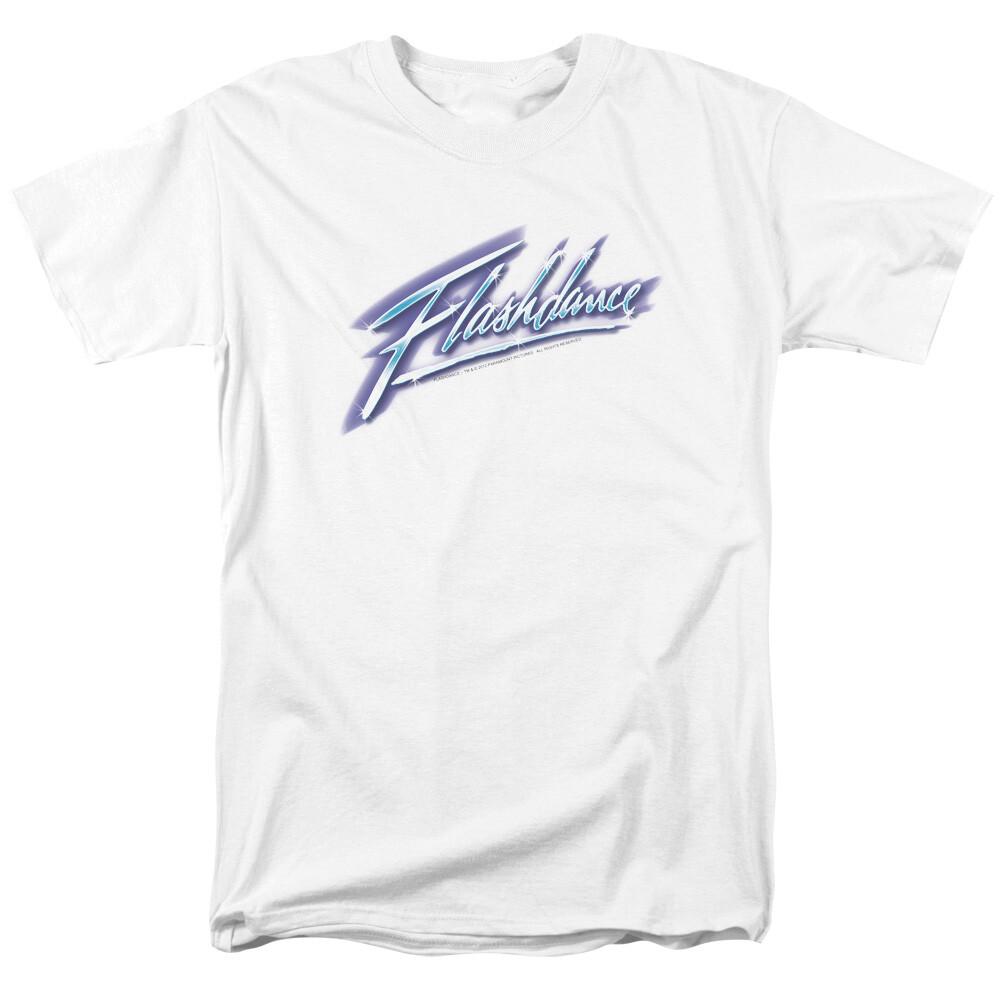 Flashdance Logo T Shirt Mens Licensed 80s Dance Movie Tee White M