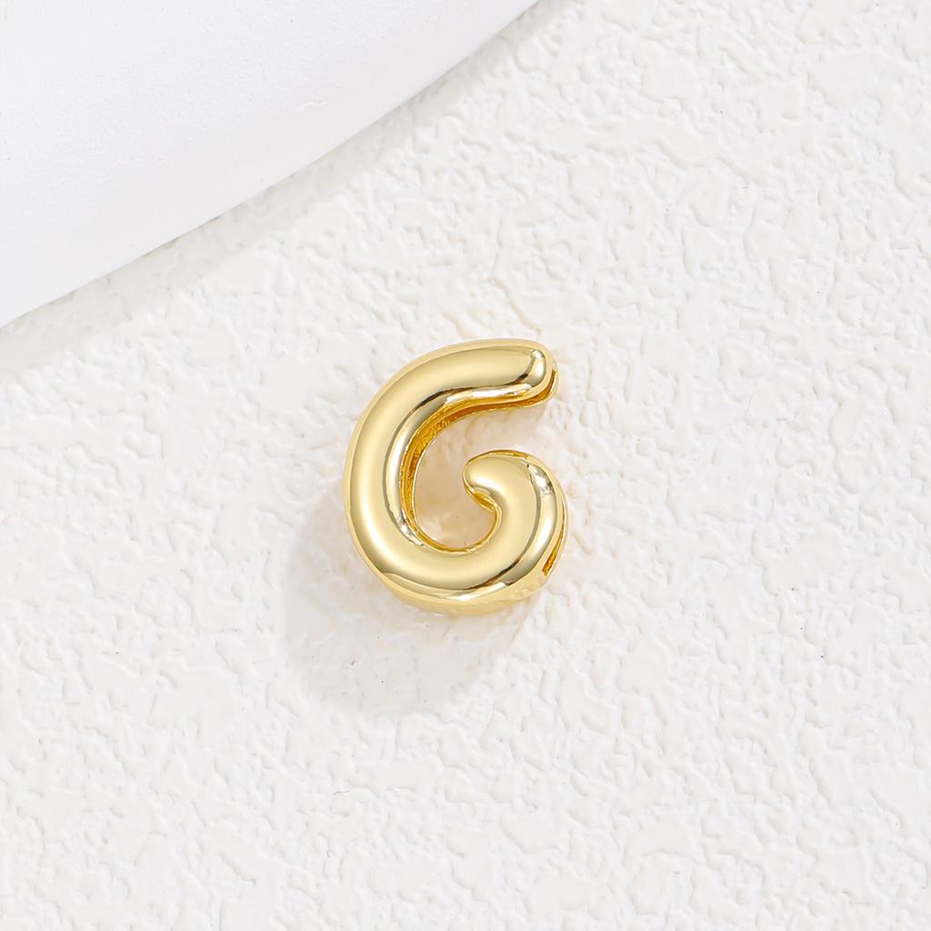 Delicate Chunky Balloon Bubble DIY Initial Letter Pendant Necklace for Women Men Stainless Steel Gold Plated Necklaces