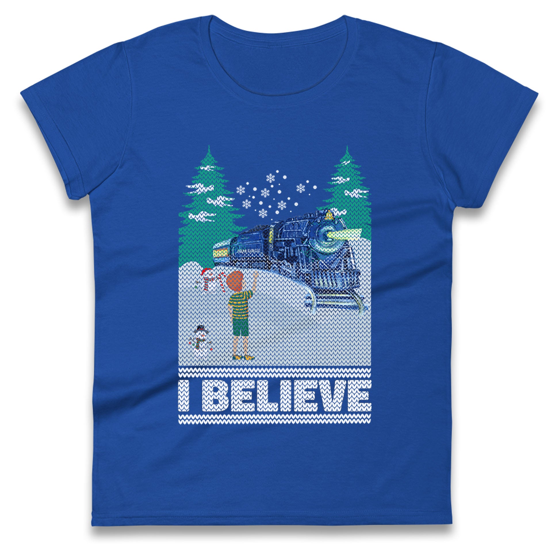 I Beleive Polar Express Christmas Womens T Shirt Mens Tops Tees Unisex 2XL