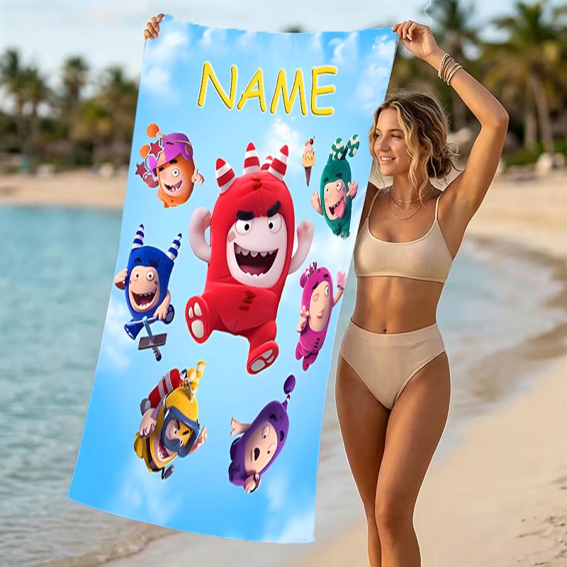 Customizable personalized beach towels Oddbods themed designs.Suitable for the beach, yoga, sports;ideal as beach accessories