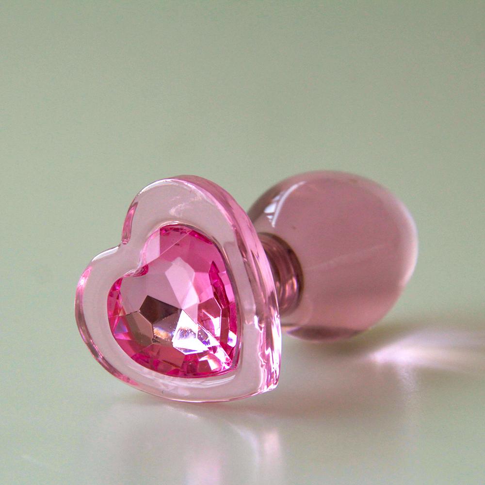 Heart Jewelled Beginner Anal Teaser Glass Comfort Plug Diamond Butt Plugs Sex Toy Explore Ass Play Women Man Stimulate Orgasmic