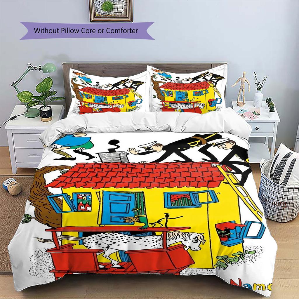Pippi Longstocking Custom Name Pattern Bedding,Quilt Set Quilt Cover Pillowcase Home Birthday Gift(1 * duvet cover + 2 * pillowcase, without core)