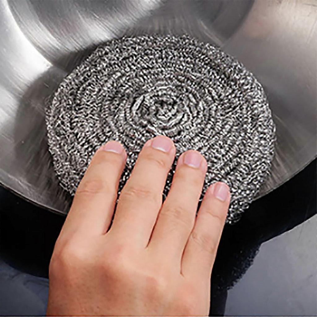 Edelstahlreinigerbürste, Spülbürste, Strapazierfähige Scheuerschwämme, Küchenreiniger-Schrubber, Flexibler Reinigungsball 4,72" (8 Stück)