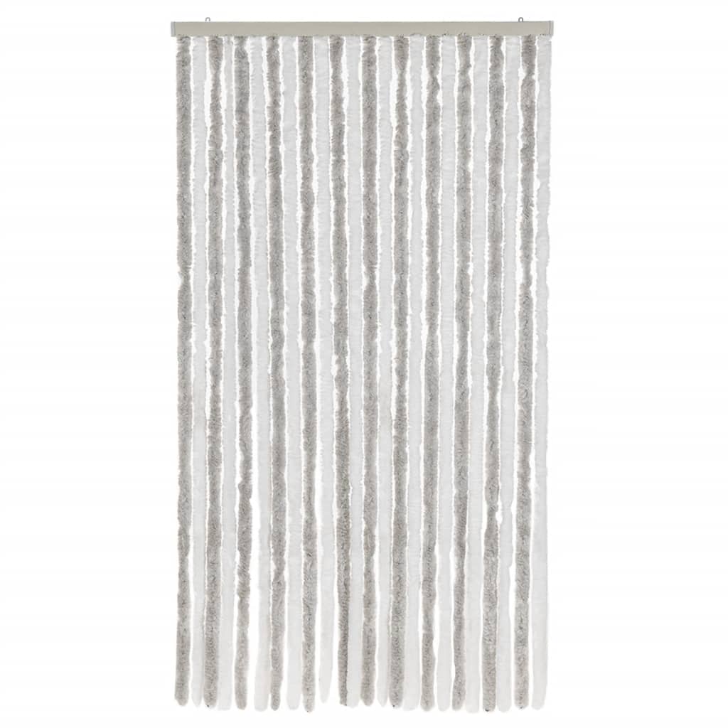 Fly Screen Curtain Light Grey and White 100 X 230 Cm Chenille