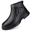 Classic Black Autumn and Winter Men's High-quality Side Zipper Comfortable High Top Shoes Fashionable Brand Men's Casual Shoes