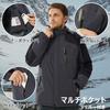KEFITEVD Winter Mountain Windproof and Warm Jacket for and Gray and Size L Men's Parka, Fleece-Lined Mountaineering, Camping, Fishing, Black, (JP)
