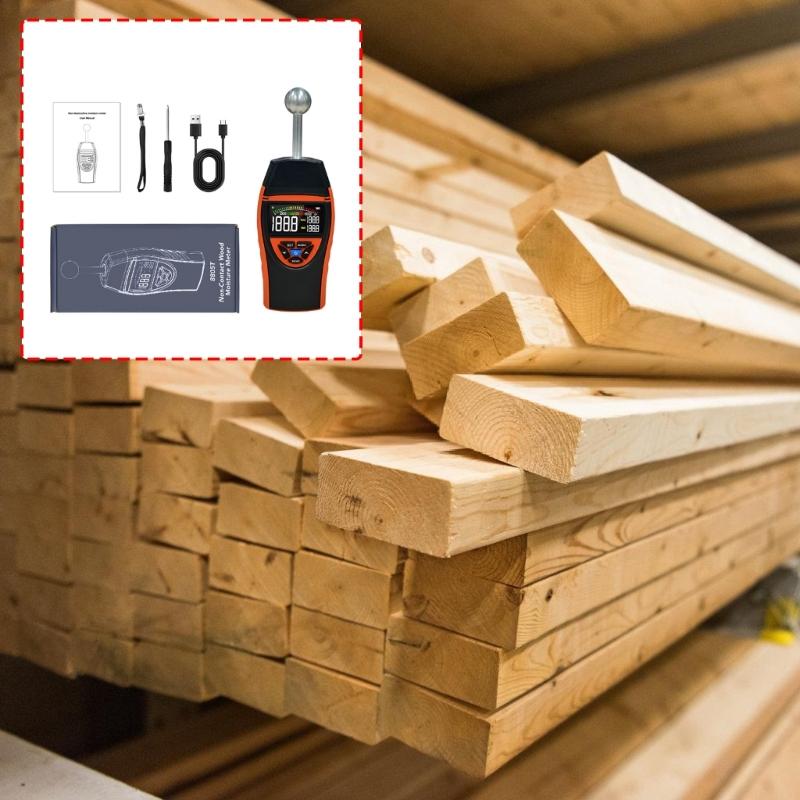 Portable Moisture Detector with LCD Screen for Quick Moisture Testing In Construction Sites and Woodworking Applications