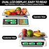 Price Computing Scale 88lb/40kg LCD Digital Commercial Price Scale with Stainless Steel PlatformProduce Scale Food Scale for Fa