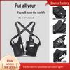 Men's Vintage Backpack with Underarm Crossbody Multifunctional Single Shoulder Bag - Outdoor Phone Vest Bag
