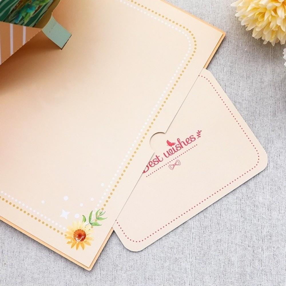 New Pop Up Greeting Cards 3D Blessing Flower Bouquet Card Paper Thank You Card Teacher's Day