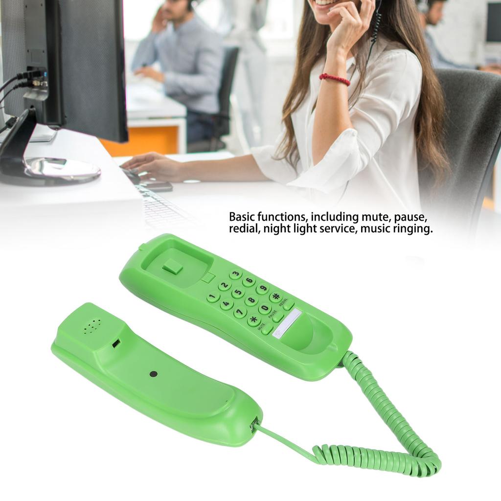 KXT628 Hotel Telephone Wall Desktop Corded Phone with   Pause   Function for   Home Hotel(Green )