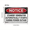 1pc Auto Start Generator Metal Sign 8x12in Iron Wall Art 2D Printed Garage Home Bar Decor