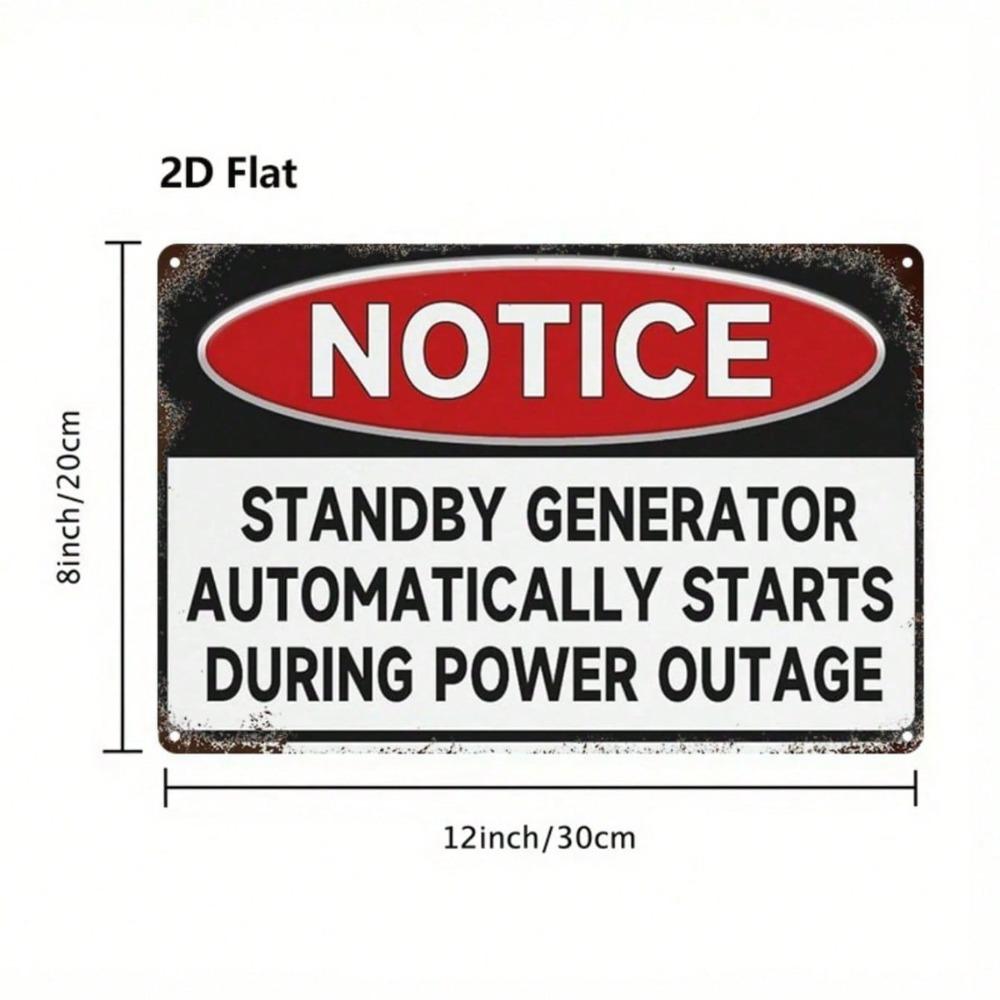 1pc Auto Start Generator Metal Sign 8x12in Iron Wall Art 2D Printed Garage Home Bar Decor